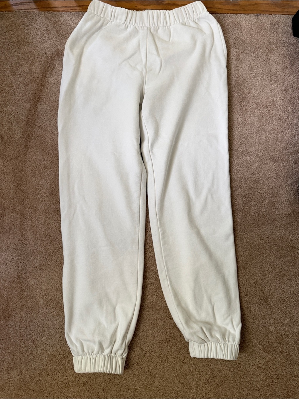 Brandy Melville White Fleece Jogger Sweatpants